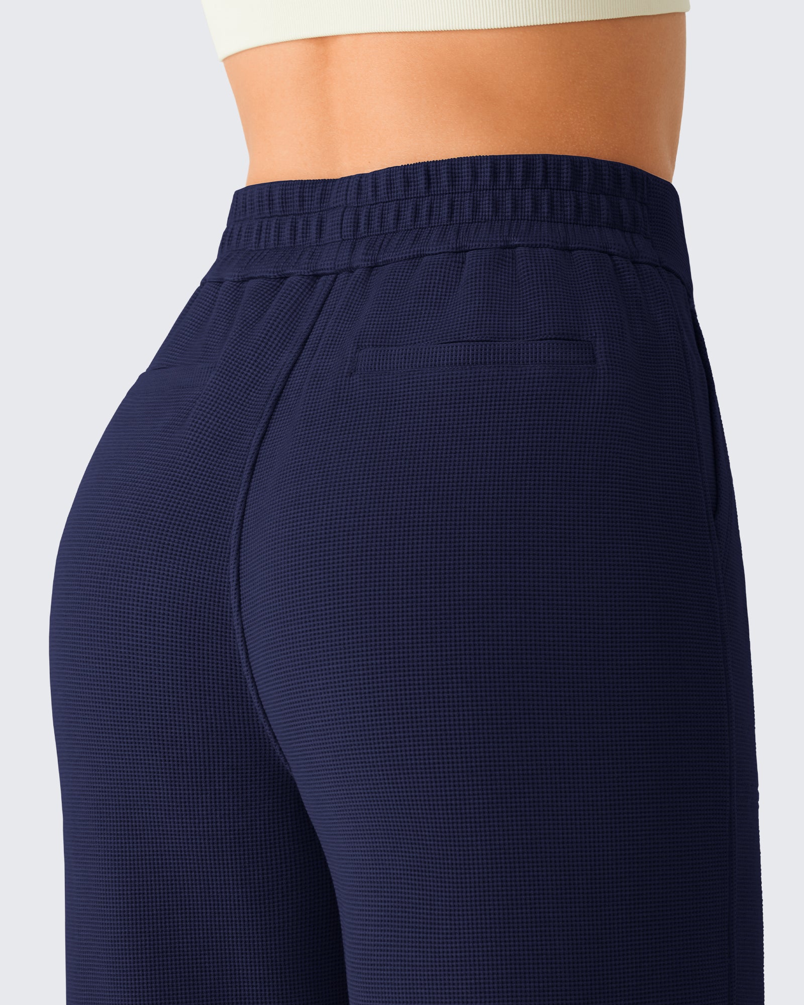G4Free - G4Free Waffle Wide Leg Pull On Dress Pants High Waisted Stretchy -GF26J871A001A-S