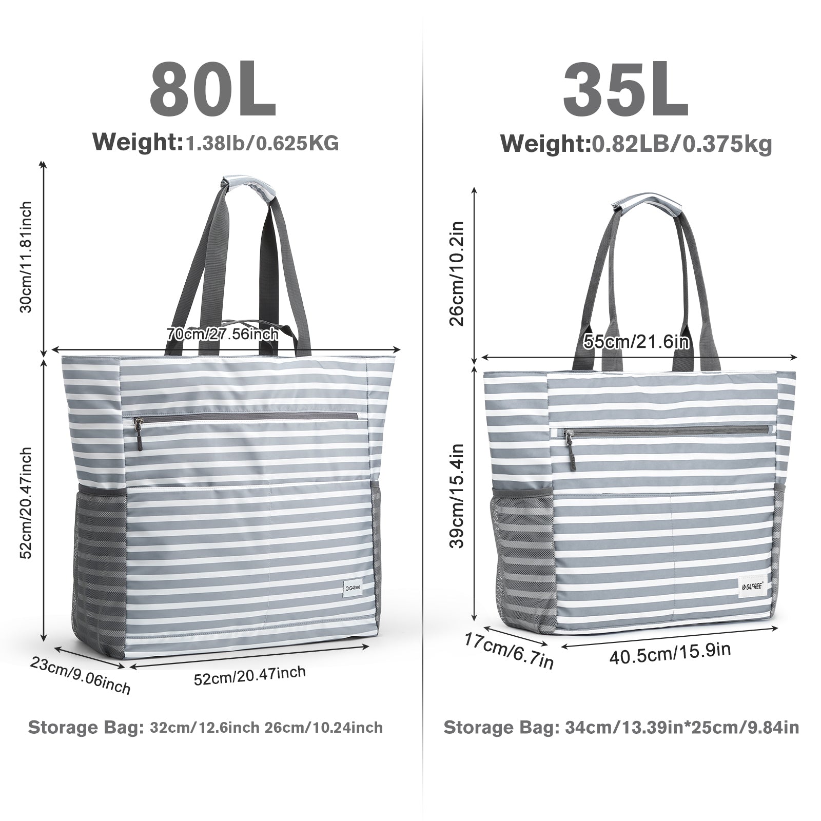 G4Free - G4Free Waterproof Sandproof Beach Tote Bag for Women Large Capacity Foldable -TN25B553C