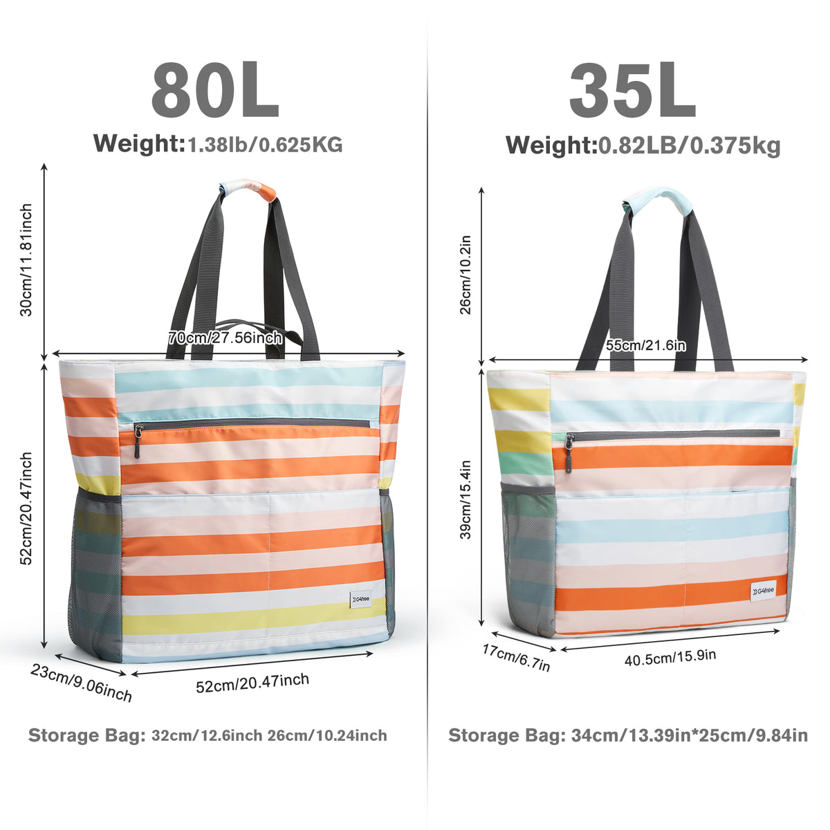G4Free - G4Free Waterproof Sandproof Beach Tote Bag for Women Large Capacity Foldable -TN25B553C