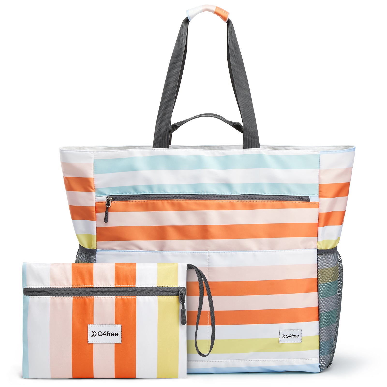 G4Free - G4Free Waterproof Sandproof Beach Tote Bag for Women Large Capacity Foldable -TN25B553C