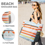 G4Free - G4Free Waterproof Sandproof Beach Tote Bag for Women Large Capacity Foldable -TN25B553C