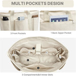 G4Free - G4free Large Zipper Canvas Tote Bag With Laptop Sleeve -TN24B474B