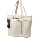G4Free - G4free Large Zipper Canvas Tote Bag With Laptop Sleeve -TN24B474B
