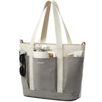G4Free - G4free Large Zipper Canvas Tote Bag With Laptop Sleeve -TN24B474C