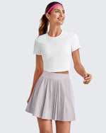 G4Free - High-Rise Pleated A Line Athletic Skorts -GF25H413DA-S