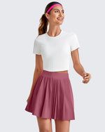 G4Free - High-Rise Pleated A Line Athletic Skorts -GF25H413DA-S