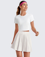 G4Free - High-Rise Pleated A Line Athletic Skorts -GF25H413DA-S