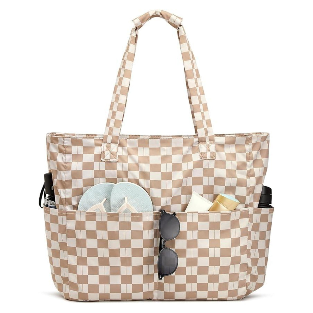 G4Free - Large Foldable Waterproof Sandproof Beach Tote Bag with Zipper -TN25B596A