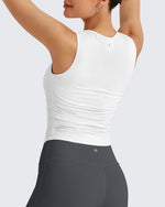 G4Free - Lightbreeze Side Ruched Sleeveless Workout Tops -GF25L322AF-XS