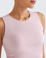 G4Free - Lightbreeze Side Ruched Sleeveless Workout Tops -GF25L322AF-XS