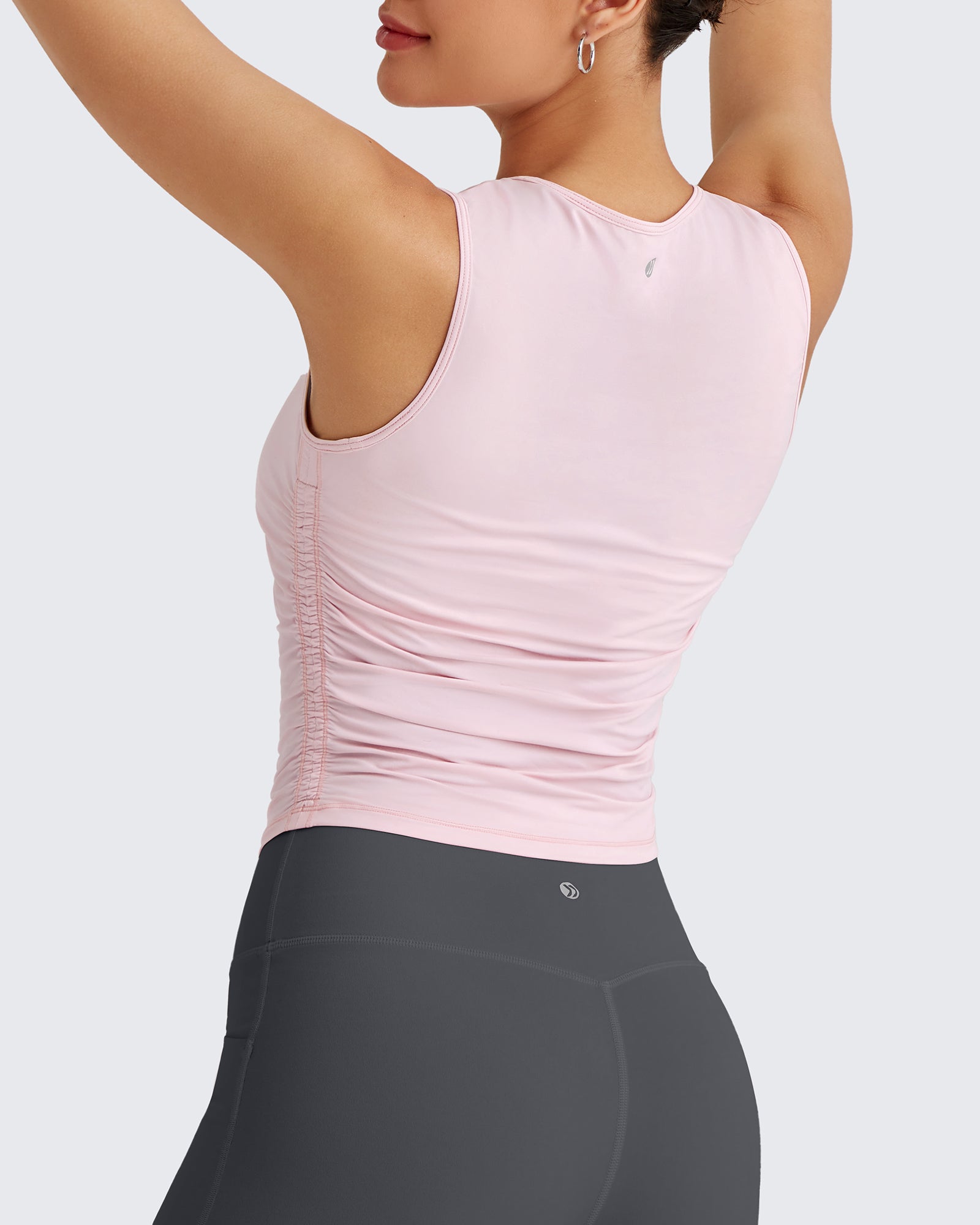 G4Free - Lightbreeze Side Ruched Sleeveless Workout Tops -GF25L322AF-XS