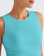 G4Free - Lightbreeze Side Ruched Sleeveless Workout Tops -GF25L322AF-XS