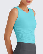 G4Free - Lightbreeze Side Ruched Sleeveless Workout Tops -GF25L322AF-XS