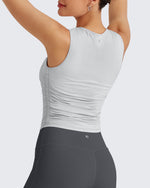 G4Free - Lightbreeze Side Ruched Sleeveless Workout Tops -GF25L322AF-XS