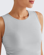 G4Free - Lightbreeze Side Ruched Sleeveless Workout Tops -GF25L322AF-XS