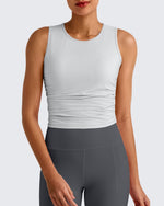 G4Free - Lightbreeze Side Ruched Sleeveless Workout Tops -GF25L322CF-XS