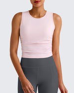 G4Free - Lightbreeze Side Ruched Sleeveless Workout Tops -GF25L322GF-XS