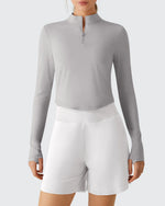 G4Free - Lightbreeze UPF 50+ Sun Thumbholes Quater Zip Shirts -GF26B881A001F-XS