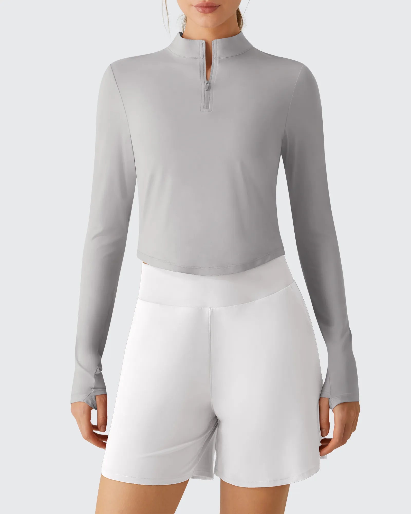 G4Free - Lightbreeze UPF 50+ Sun Thumbholes Quater Zip Shirts -GF26B881A001F-XS