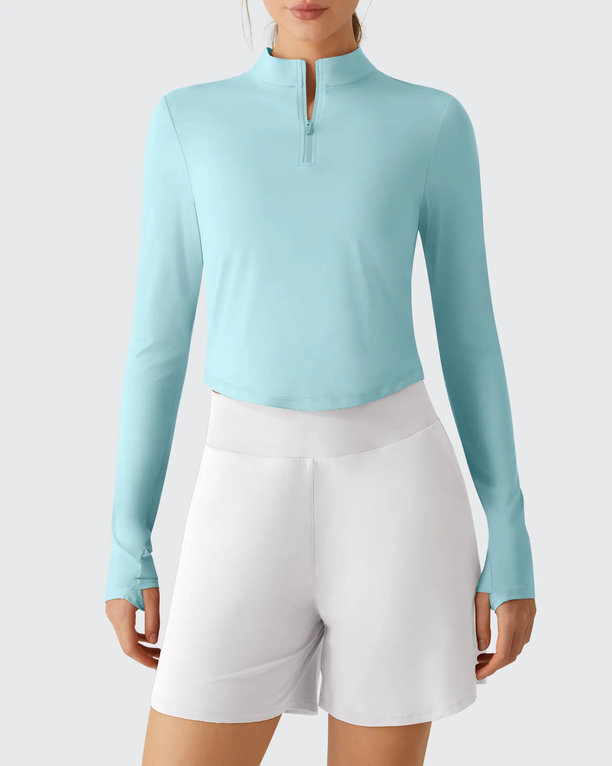 G4Free - Lightbreeze UPF 50+ Sun Thumbholes Quater Zip Shirts -GF26B881A001F-XS