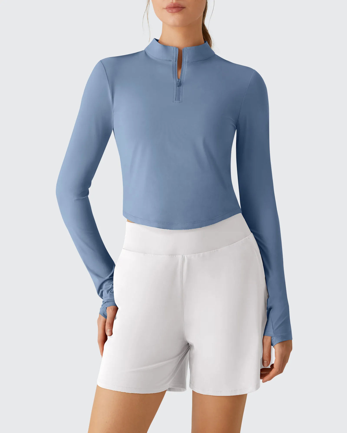 G4Free - Lightbreeze UPF 50+ Sun Thumbholes Quater Zip Shirts -GF26B881D004F-XS