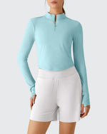 G4Free - Lightbreeze UPF 50+ Sun Thumbholes Quater Zip Shirts -GF26B881D017F-XS