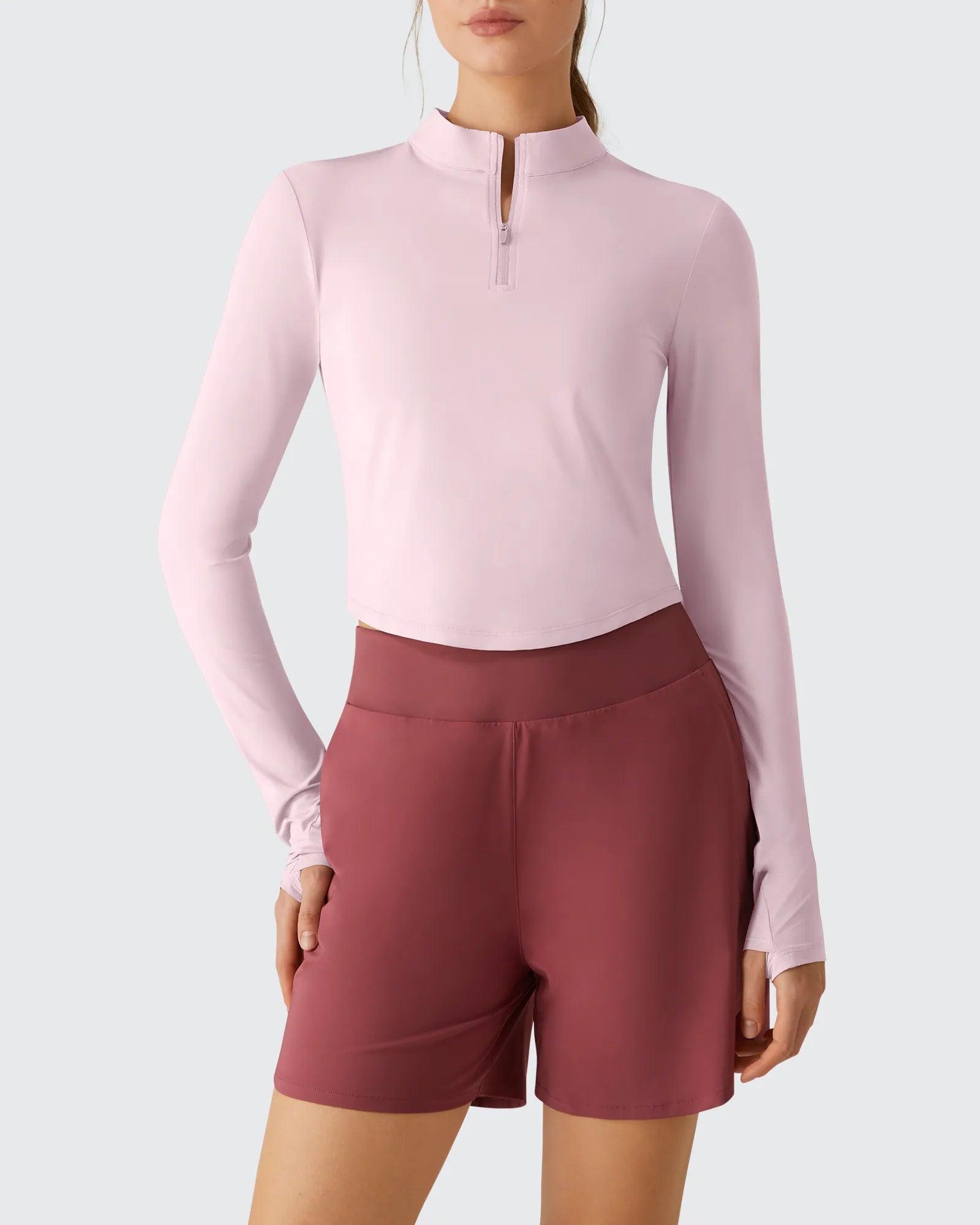 G4Free - Lightbreeze UPF 50+ Sun Thumbholes Quater Zip Shirts -GF26B881E002F-XS