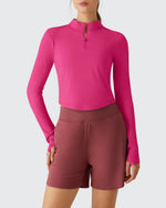 G4Free - Lightbreeze UPF 50+ Sun Thumbholes Quater Zip Shirts -GF26B881H004F-XS