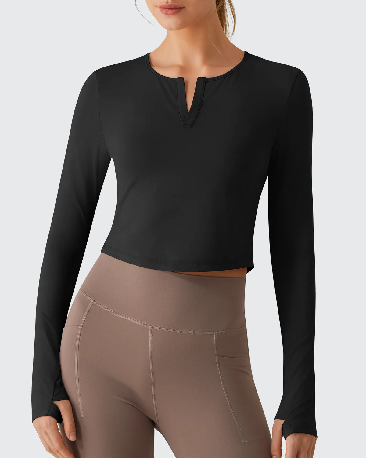 G4Free - Lightbreeze V Neck UPF 50+ Thumbholes Long Sleeve -GF26B886B005A-S