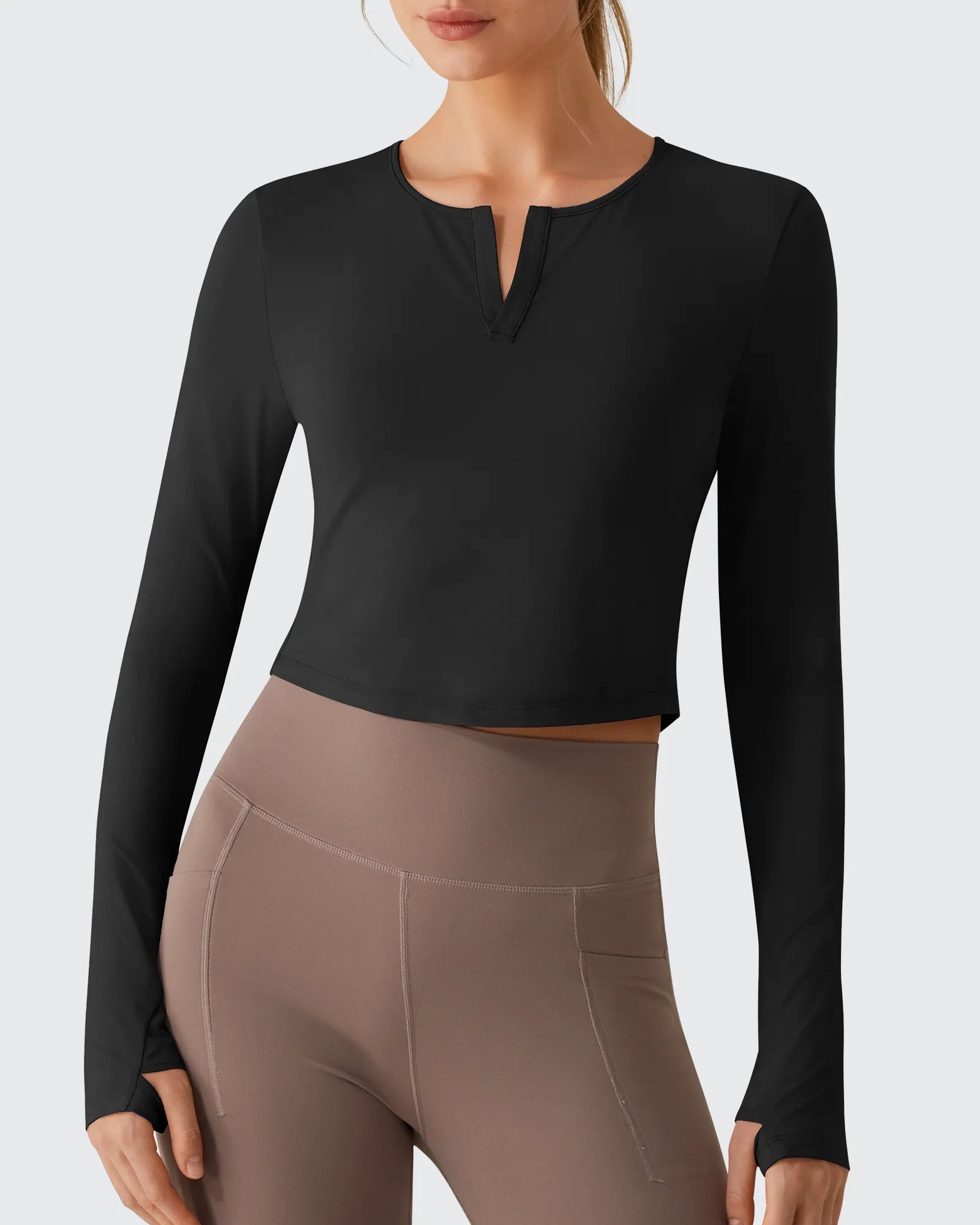 G4Free - Lightbreeze V Neck UPF 50+ Thumbholes Long Sleeve -GF26B886B005A-S