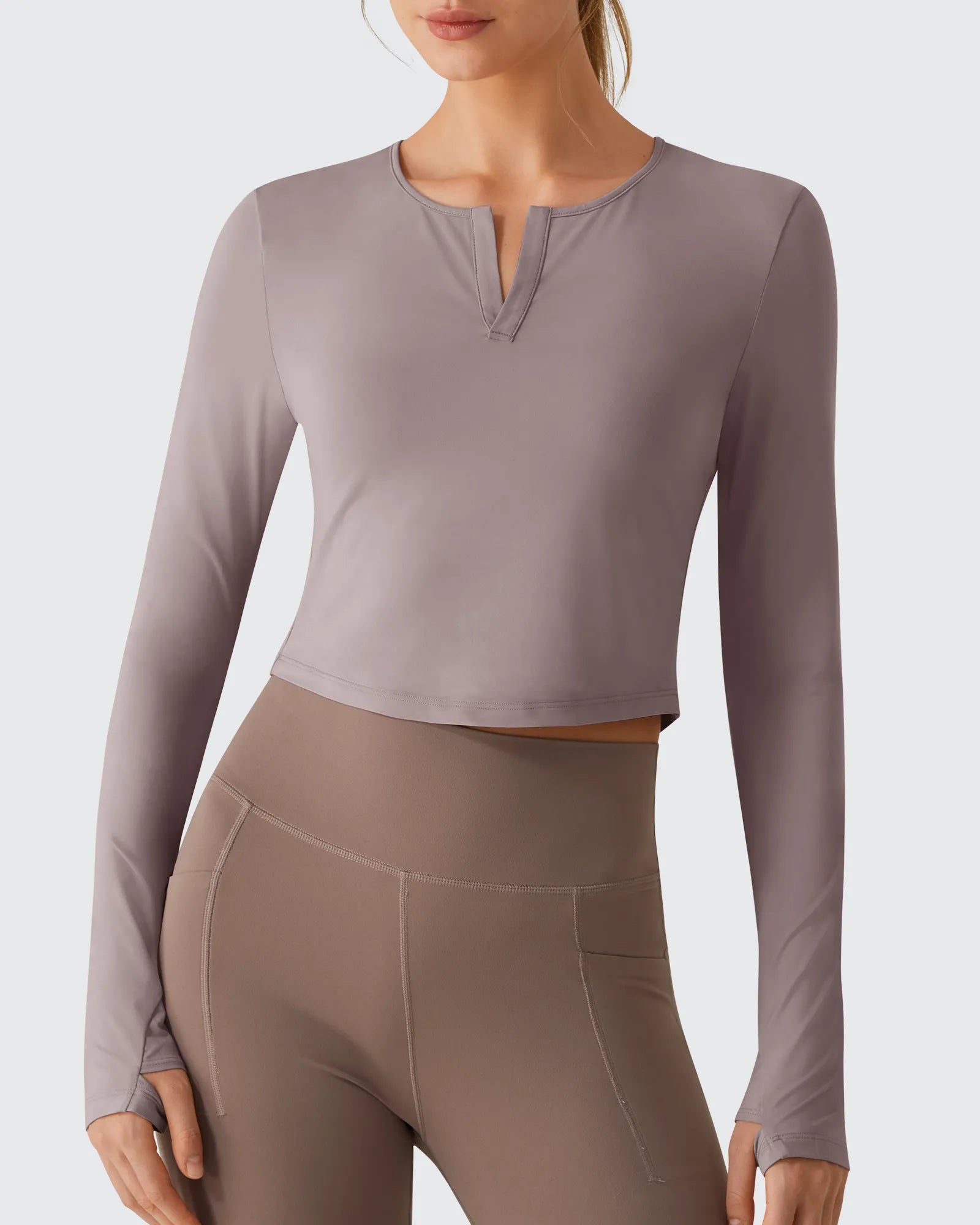 G4Free - Lightbreeze V Neck UPF 50+ Thumbholes Long Sleeve -GF26B886B005A-S
