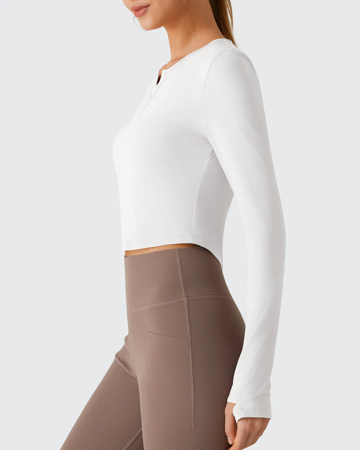 G4Free - Lightbreeze V Neck UPF 50+ Thumbholes Long Sleeve -GF26B886B005A-S