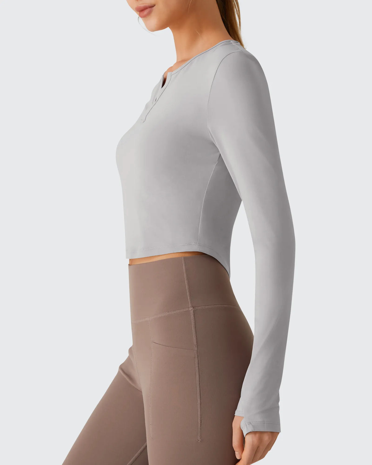 G4Free - Lightbreeze V Neck UPF 50+ Thumbholes Long Sleeve -GF26B886B005A-S