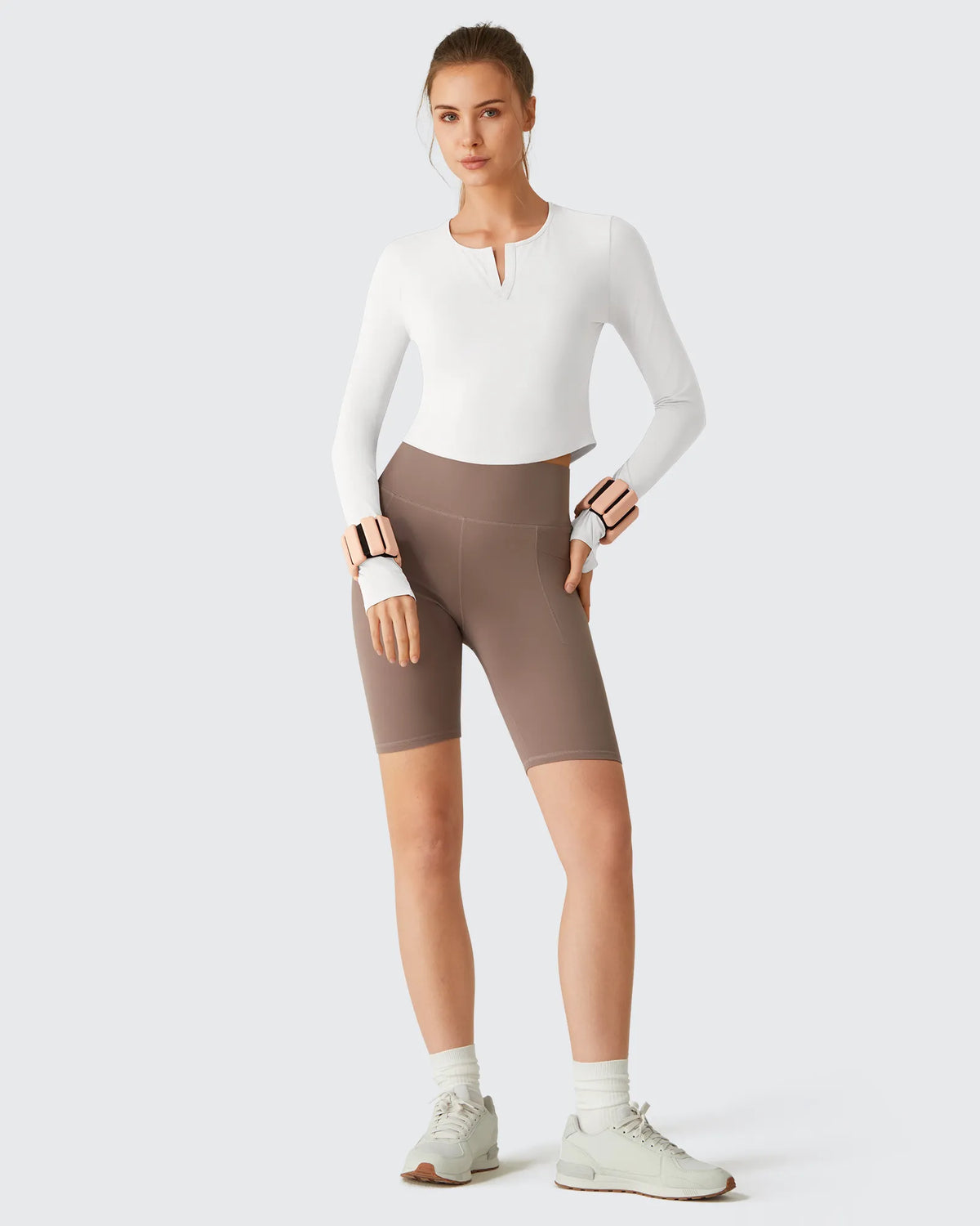G4Free - Lightbreeze V Neck UPF 50+ Thumbholes Long Sleeve -GF26B886B005A-S