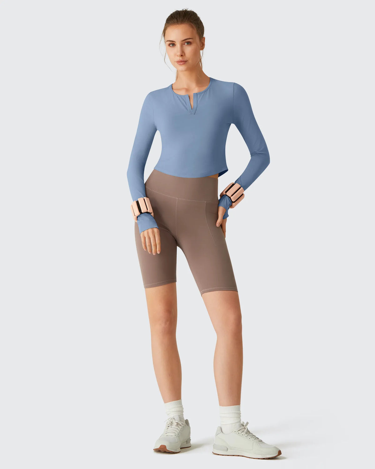 G4Free - Lightbreeze V Neck UPF 50+ Thumbholes Long Sleeve -GF26B886B005A-S