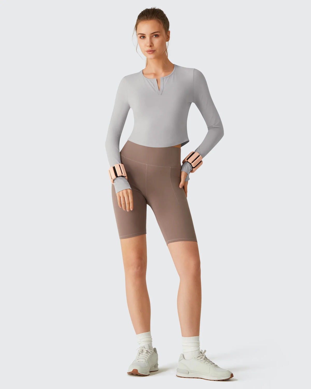 G4Free - Lightbreeze V Neck UPF 50+ Thumbholes Long Sleeve -GF26B886B005A-S