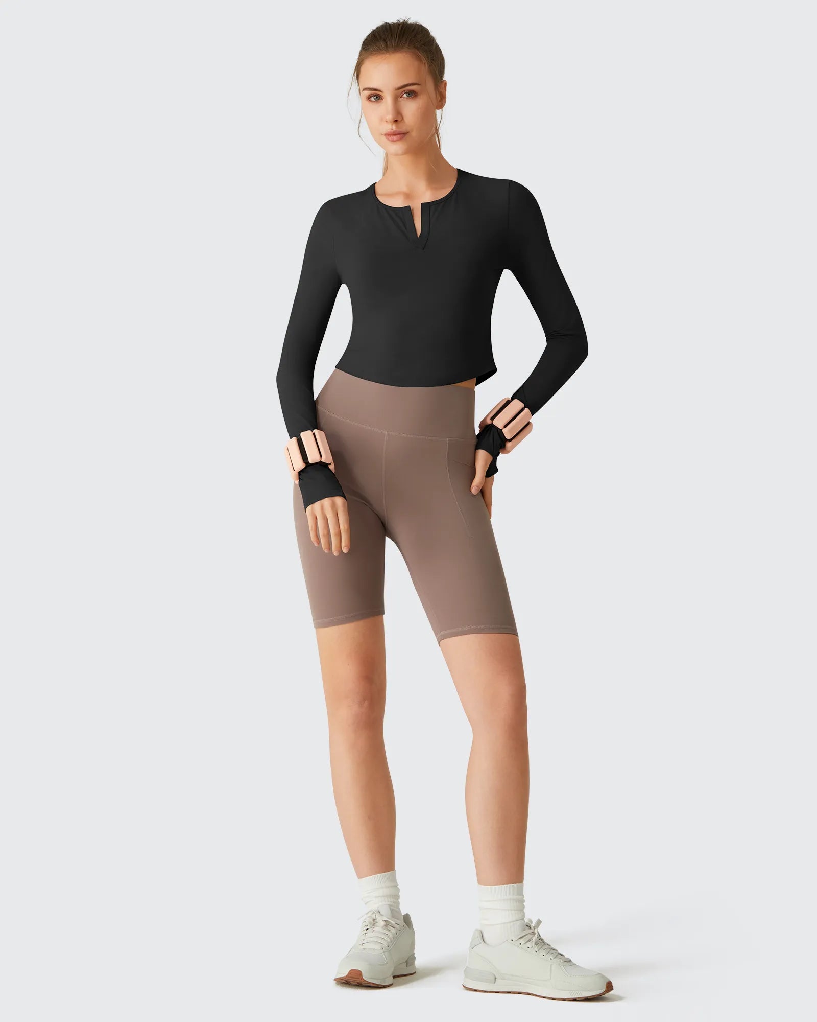 G4Free - Lightbreeze V Neck UPF 50+ Thumbholes Long Sleeve -GF26B886B005A-S