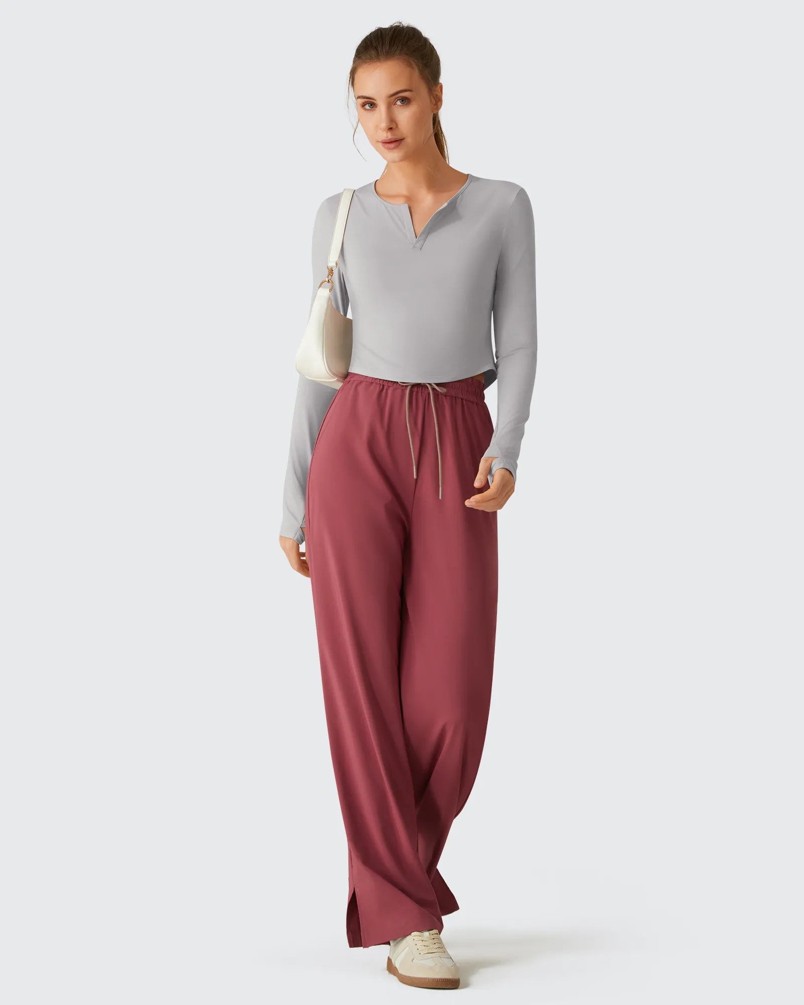 G4Free - Lightbreeze V Neck UPF 50+ Thumbholes Long Sleeve -GF26B886B005A-S