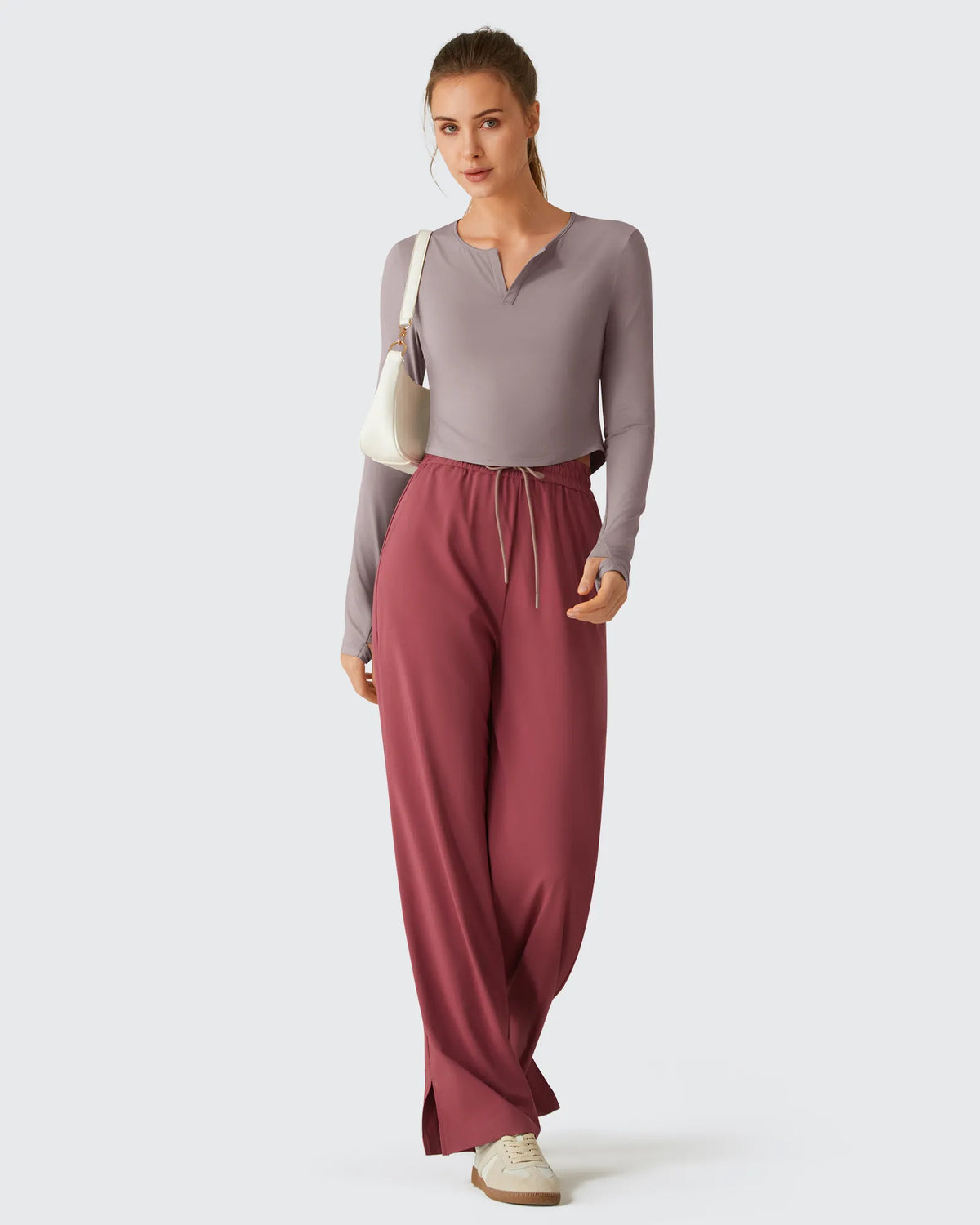 G4Free - Lightbreeze V Neck UPF 50+ Thumbholes Long Sleeve -GF26B886B005A-S