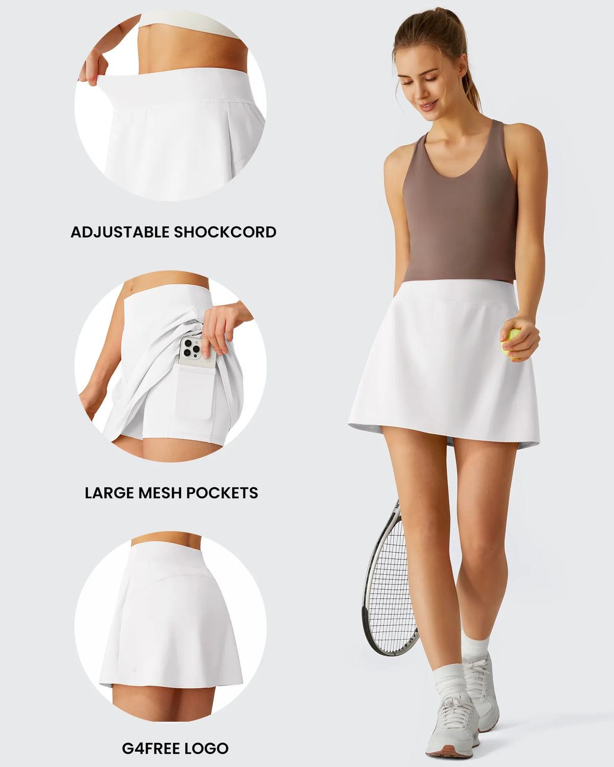 G4Free - Lightweight 2 Pockets Inner Shorts Tennis Skirts 15 -GF26H879A001A-S