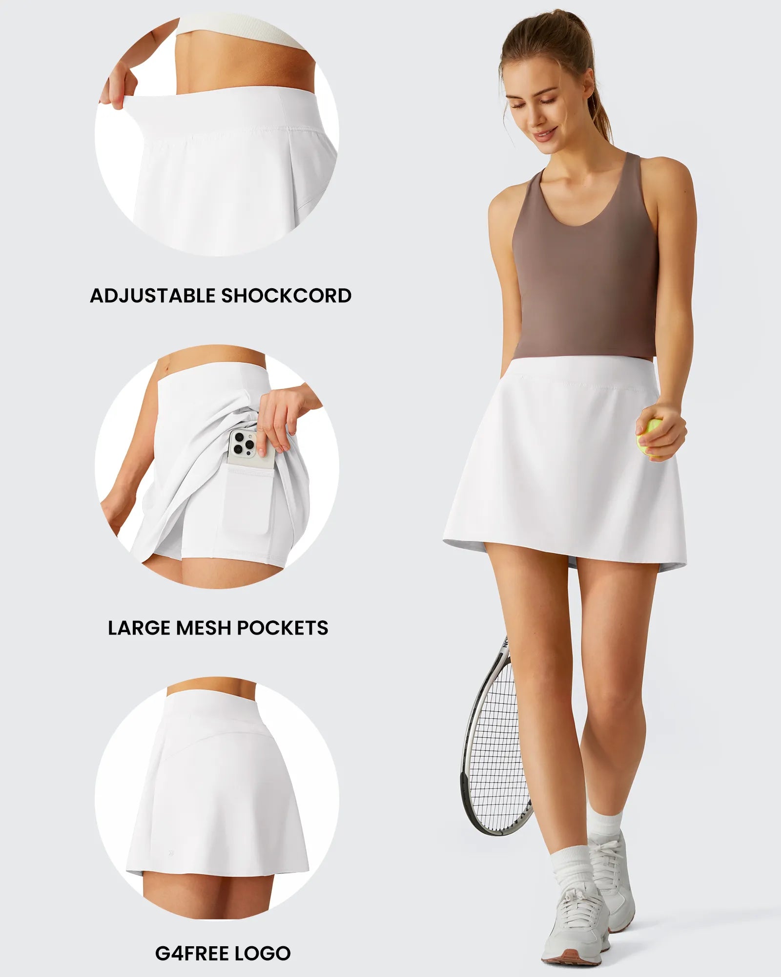 G4Free - Lightweight 2 Pockets Inner Shorts Tennis Skirts 15 -GF26H879A001A-S