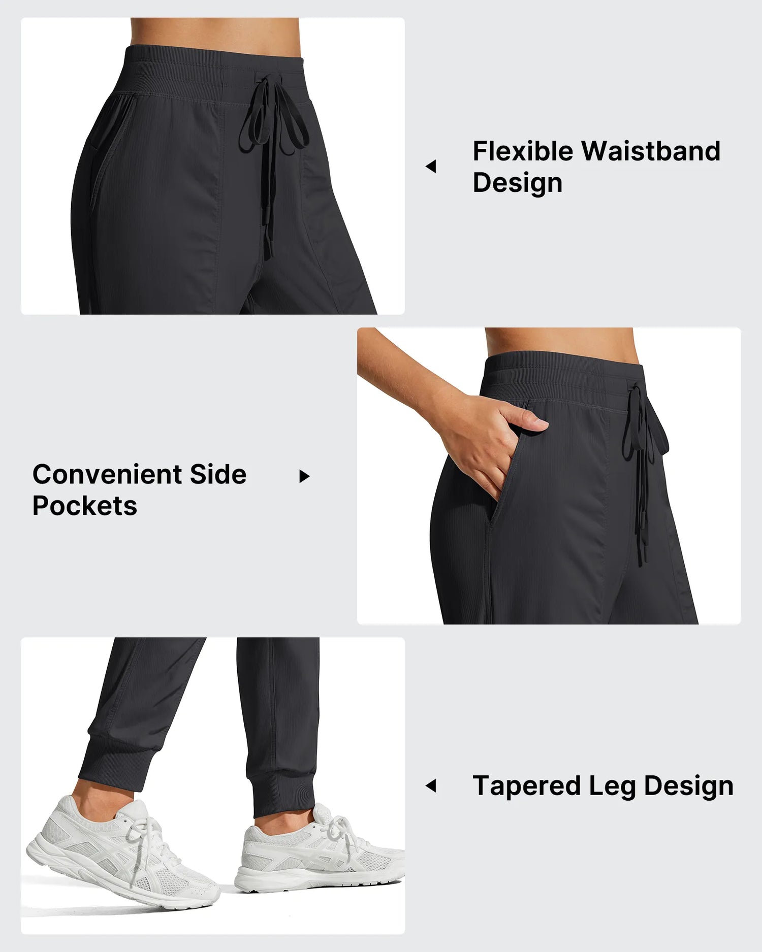 G4Free - Lightweight Ankle Cuffs Drawstring Track Pants -GF25D694BA-S