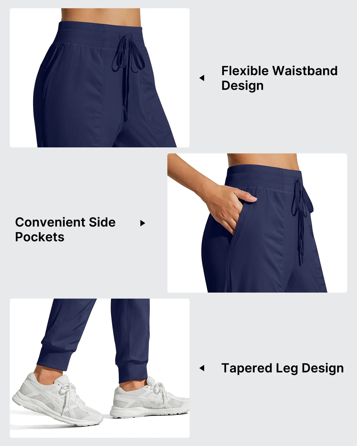 G4Free - Lightweight Ankle Cuffs Drawstring Track Pants -GF25D694BA-S