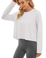 G4Free - Lightweight Cropped Workout Sun Long Sleeve Tops -GF24B209AA-S