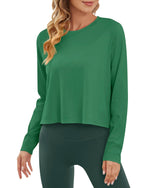 G4Free - Lightweight Cropped Workout Sun Long Sleeve Tops -GF24B209AA-S