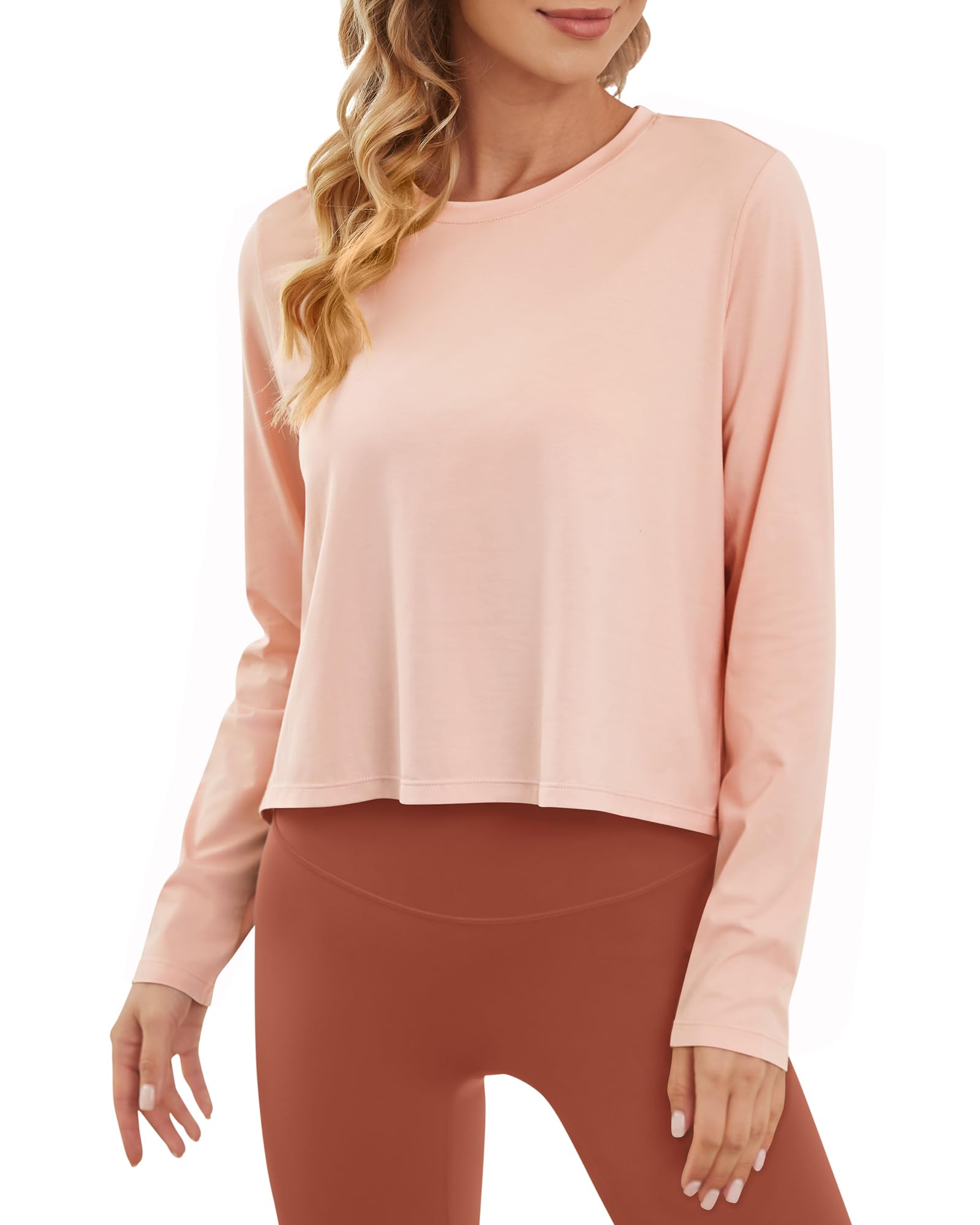 G4Free - Lightweight Cropped Workout Sun Long Sleeve Tops -GF24B209CA-S