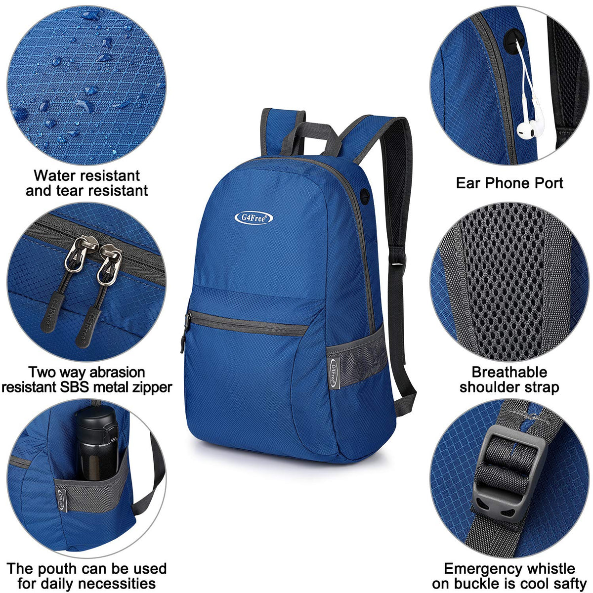 G4Free - Lightweight Packable 20L Waterproof Hiking Backpack -D04V650A