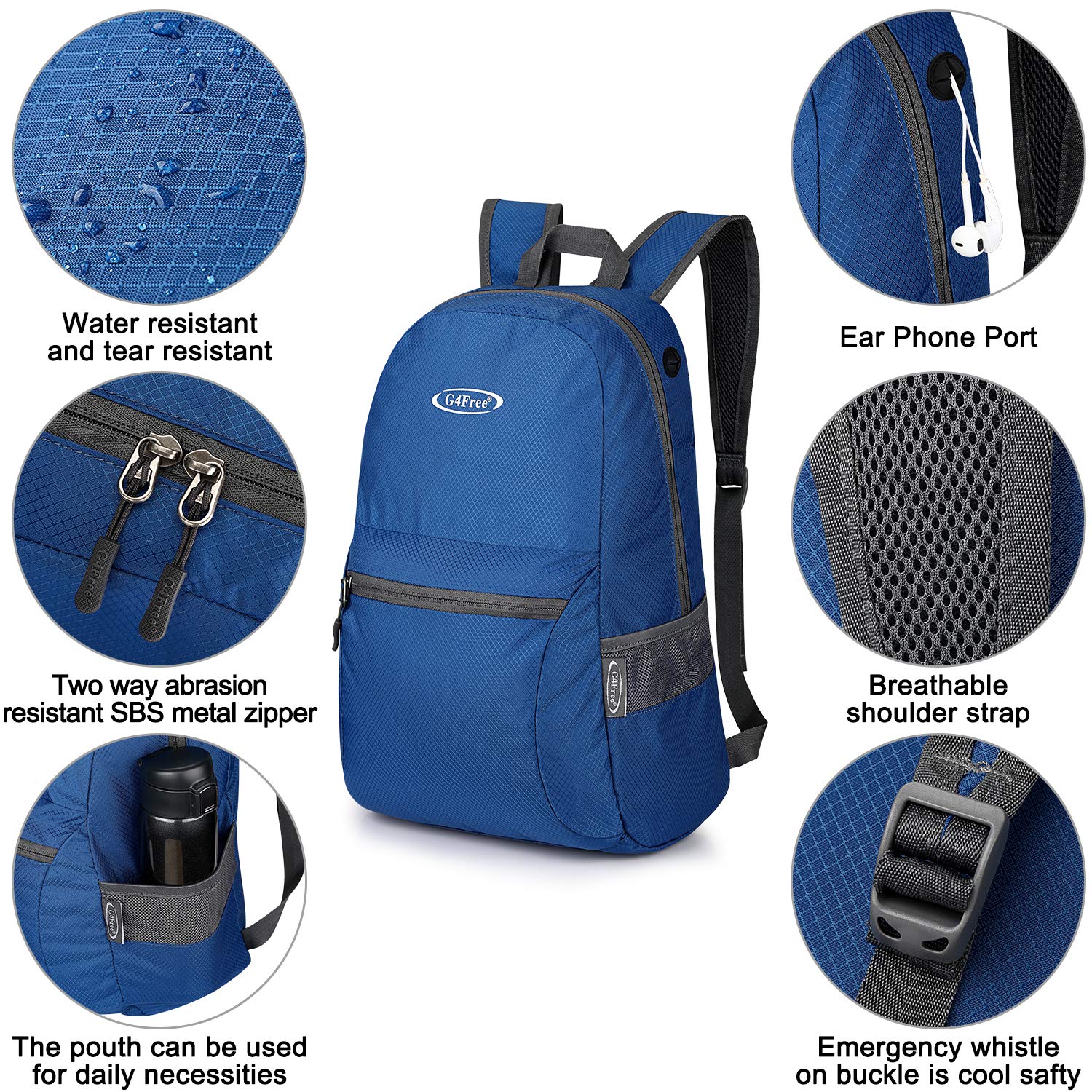 G4Free - Lightweight Packable 20L Waterproof Hiking Backpack -D04V650A