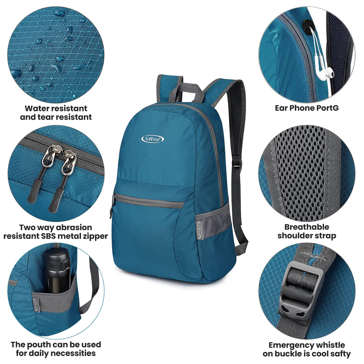 G4Free - Lightweight Packable 20L Waterproof Hiking Backpack -D04V650A