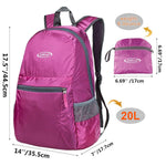 G4Free - Lightweight Packable 20L Waterproof Hiking Backpack -D04V650A